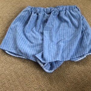 Blue and white shorts